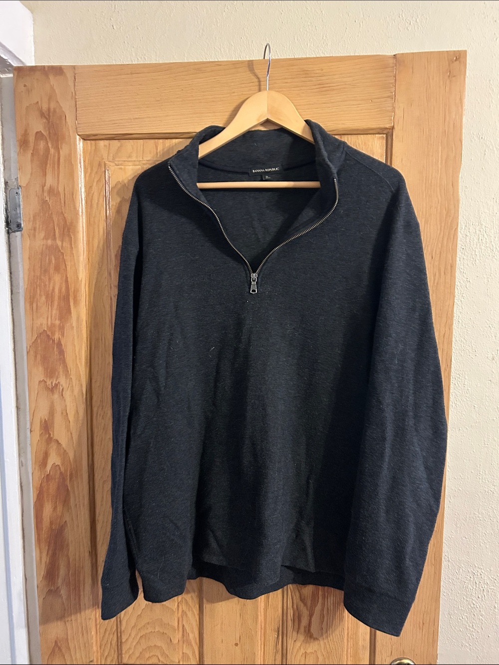 Banana Republic Men’s Dark Charcoal Zip-Up Sweater